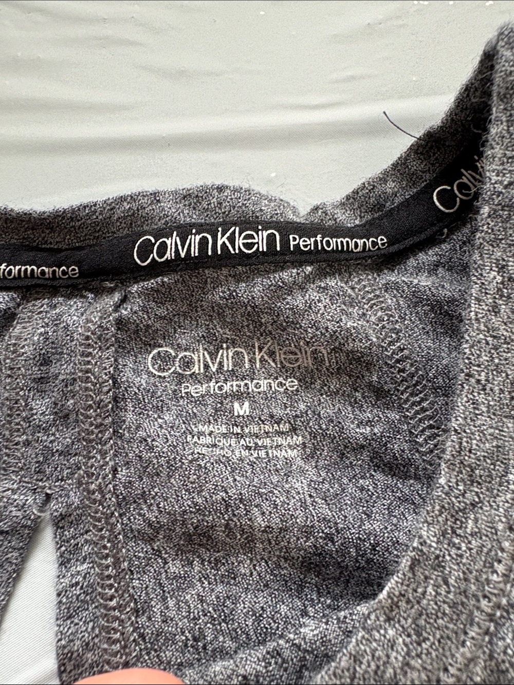 Calvin Klein Dark Gray Sleeveless Open Back Logo Tank - Picture 2 of 10